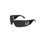Women’s Bossy Mask Sunglasses in Black - Image 2